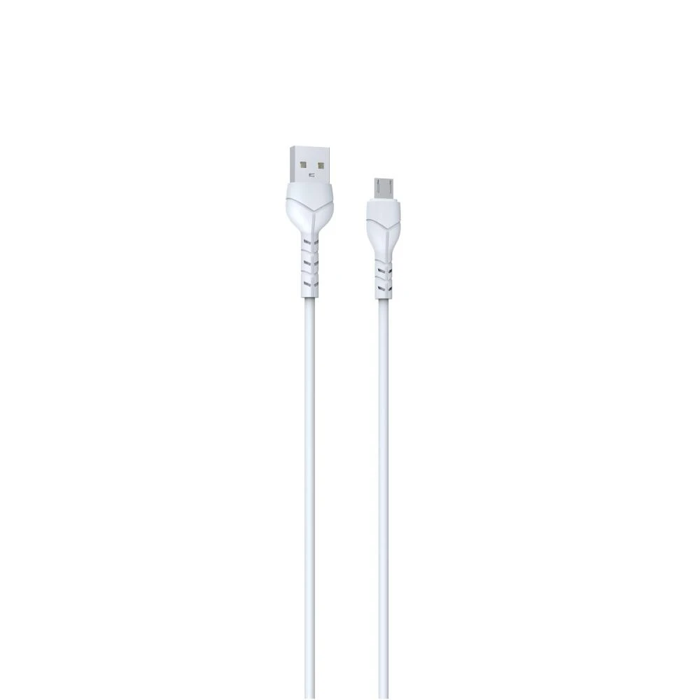 USB kabelis Devia Kintone microUSB 1.0m baltas 5V 2.1A