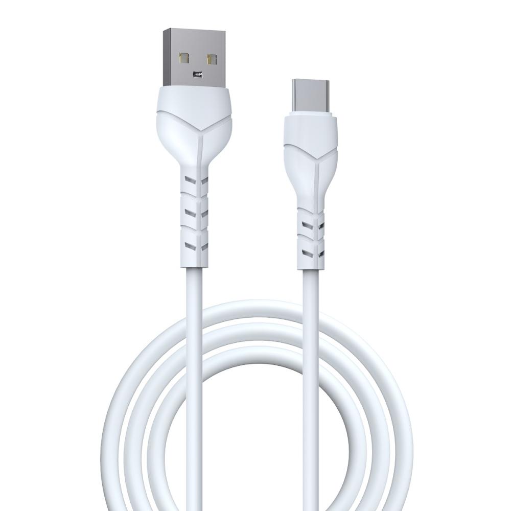 USB laidas Devia Kintone Type-C 1.0m baltas 5V 2.1A