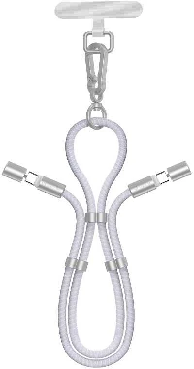 Devia kabelis lanyard 2in1 PD USB-C - USB-C 1,2 m 60W violetinės spalvos