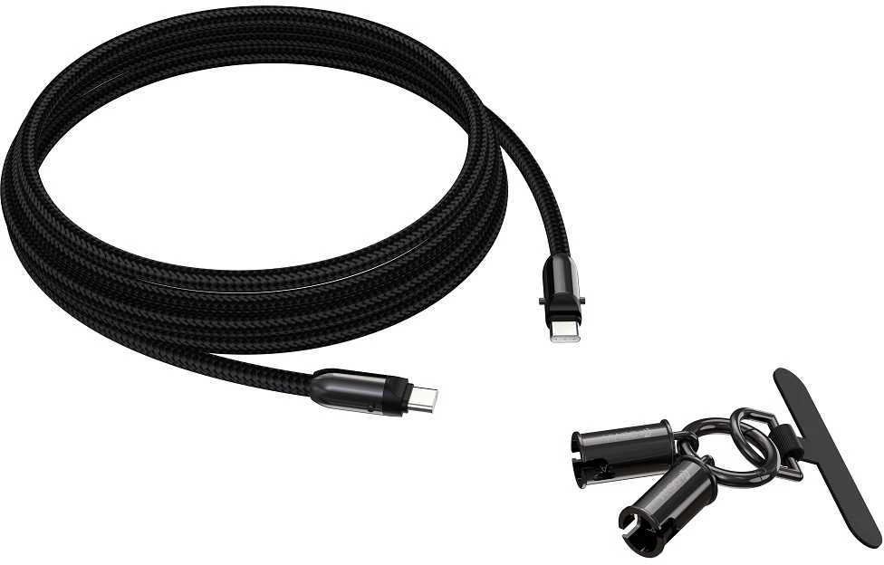 Devia kabelis lanyard 2in1 PD USB-C - USB-C 1,2 m 60W violetinės spalvos
