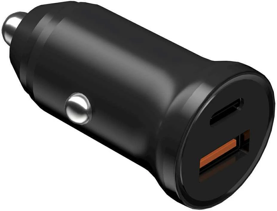 Devia automobilinis įkroviklis Smart Mini PD QC 3.0 30W 1x USB 1x USB-C baltas