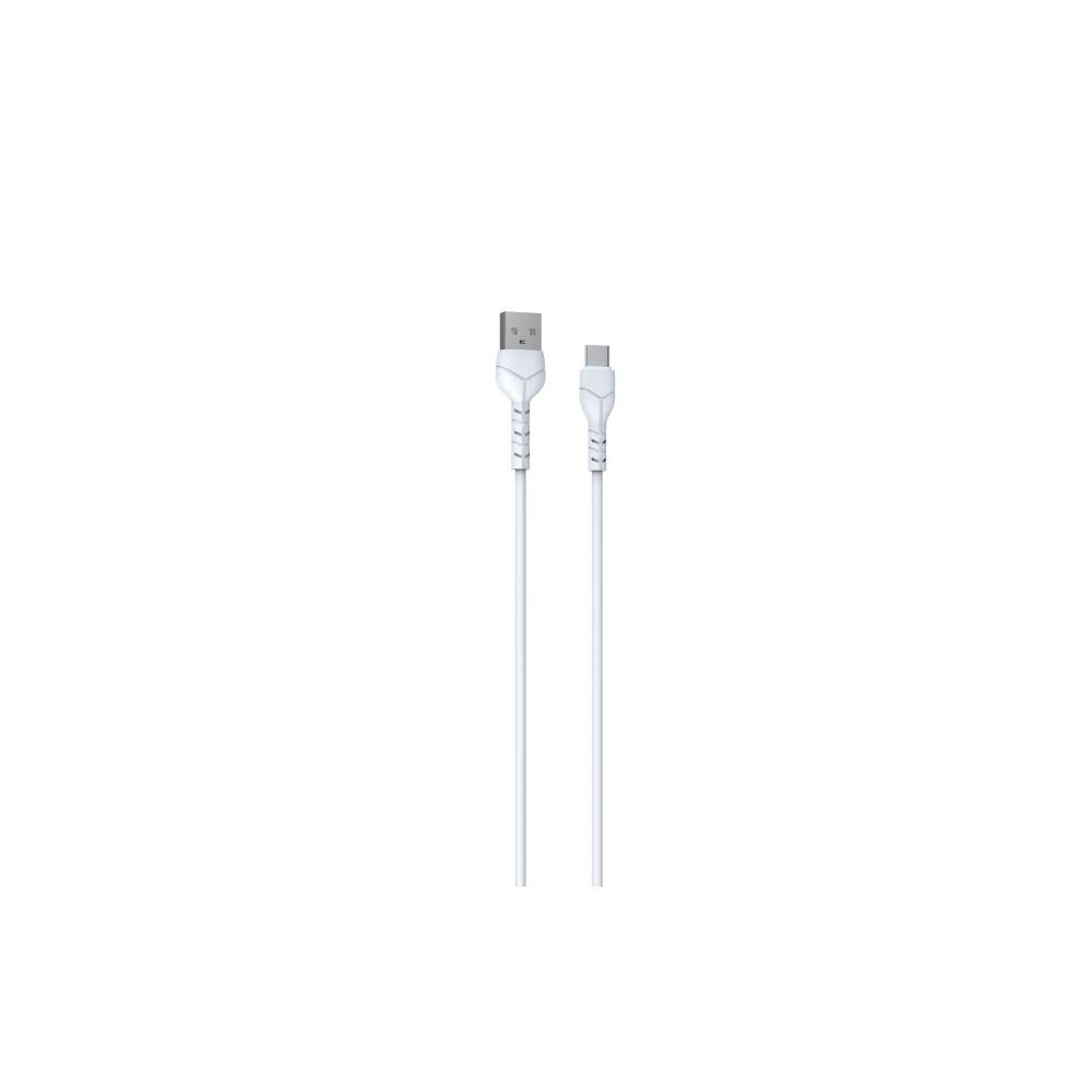 Devia laidas Kintone V2 EC305 USB – USB-C 1,0 m 2,1A baltas rinkinys 30 vnt.
