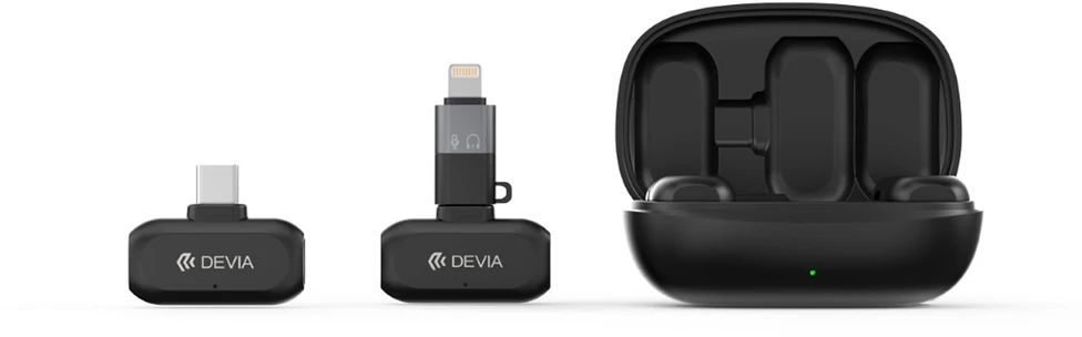 Devia microphone for smartphone USB-C wireless 2in1 juodas