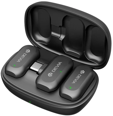 Devia microphone for smartphone USB-C wireless 2in1 juodas