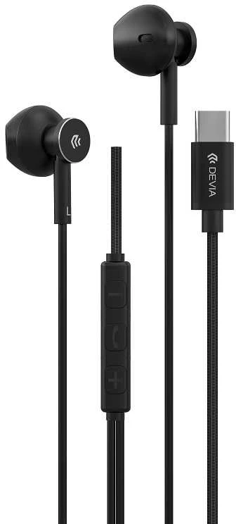 Devia laidinės ausinės Smart M2 Digital Metal USB-C sidabro spalvos