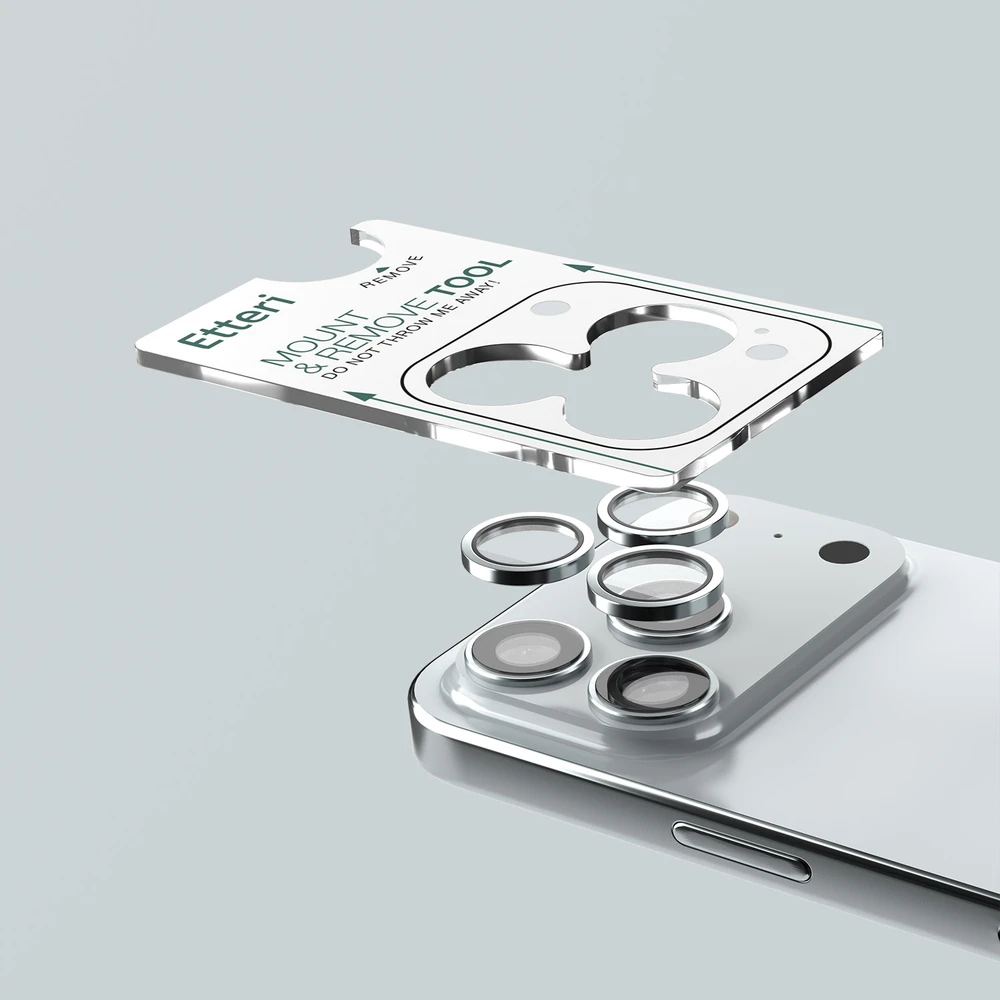 Etteri camera lens protector for iPhone 18 Pro / 18 Pro Max sidabrinis