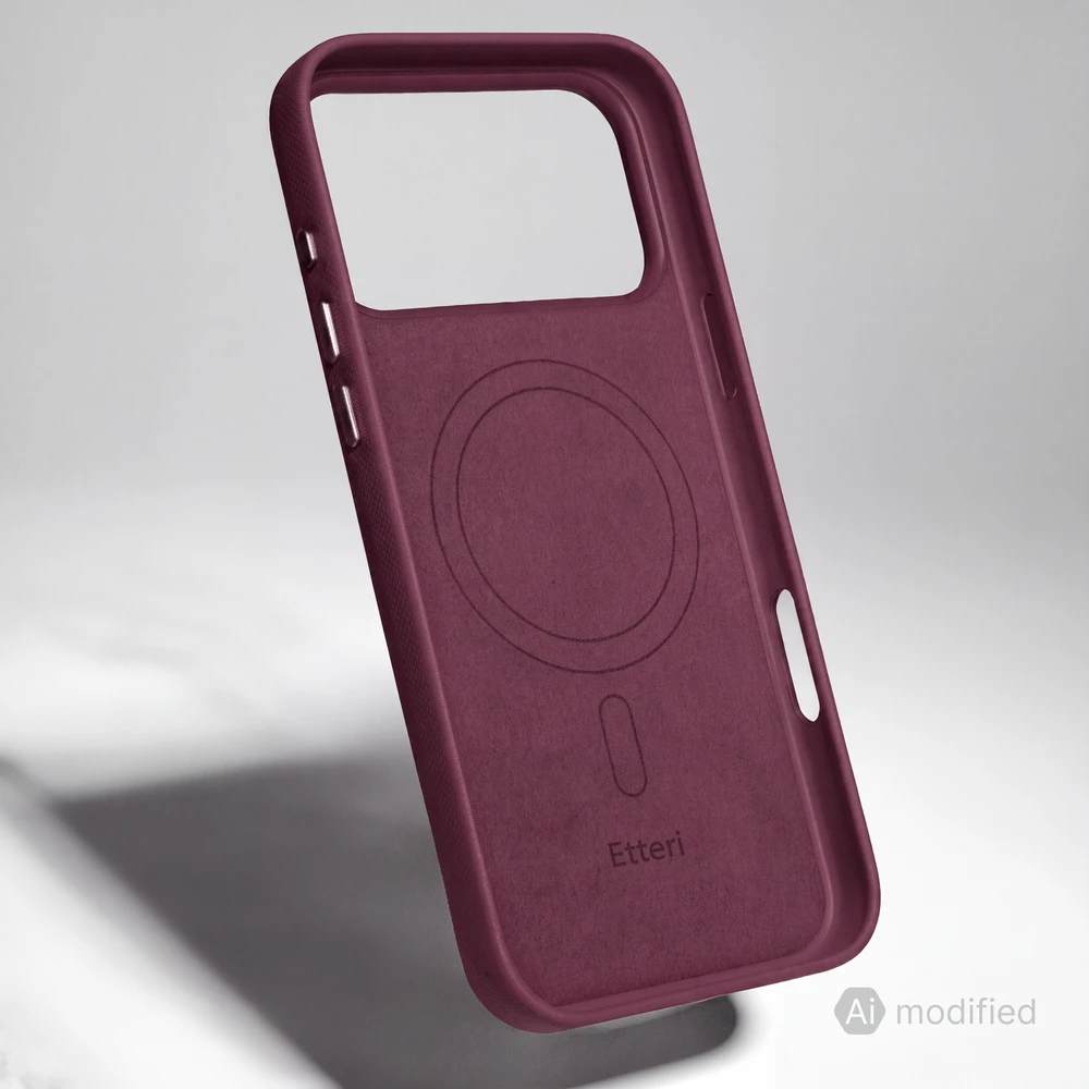 Etteri Elegant Mag dėklas, skirtas iPhone 17 Pro / 18 Pro, tamsios vyšninės spalvos