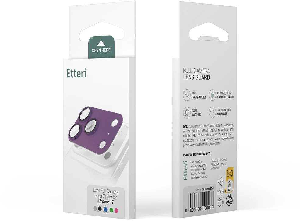 Etteri full camera lens guard for iPhone 18 Pro Max dark cherry