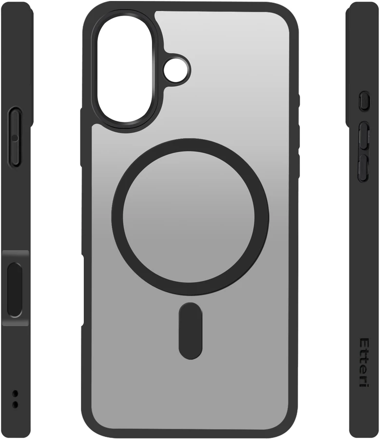 Etteri „Eteri Matt Mag“ dėklas, skirtas „iPhone 17“, juodas