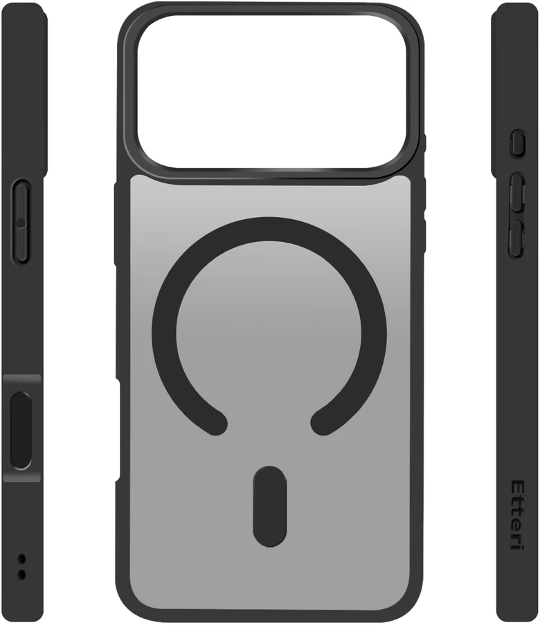 Etteri „Eteri Matt Mag“ dėklas, skirtas „iPhone 17 Pro / 18 Pro“, juodas