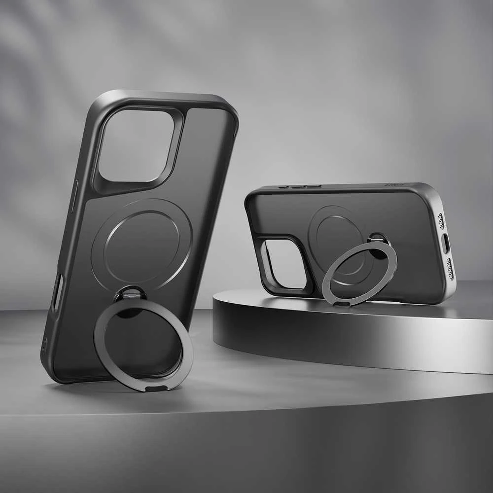 Etteri „Eteri Matt Mag Ring“ dėklas, skirtas „iPhone 17 Pro Max / 18 Pro Max“, juodas