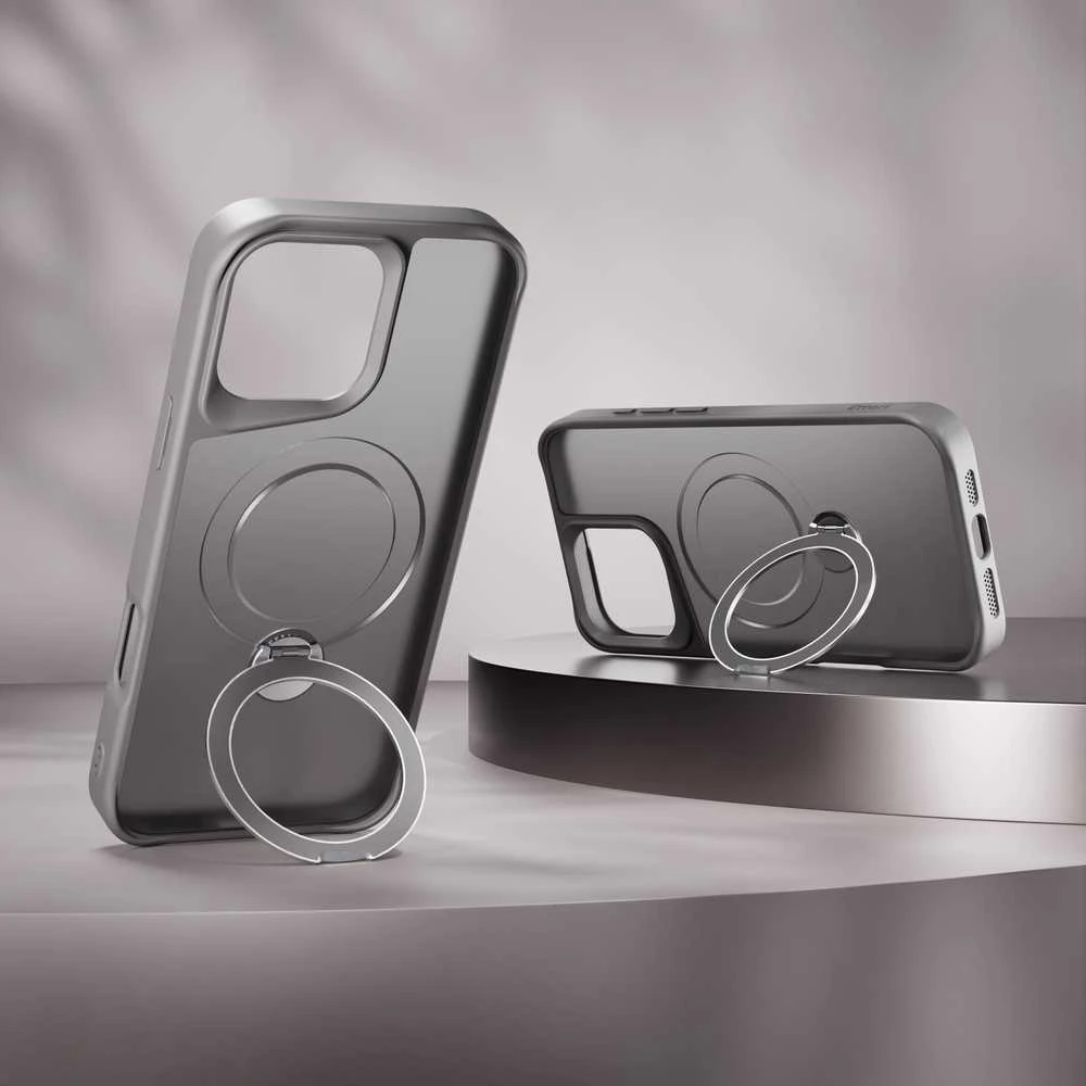Dėklas Etteri Matt Mag Ring case for iPhone 17 Air pilkas