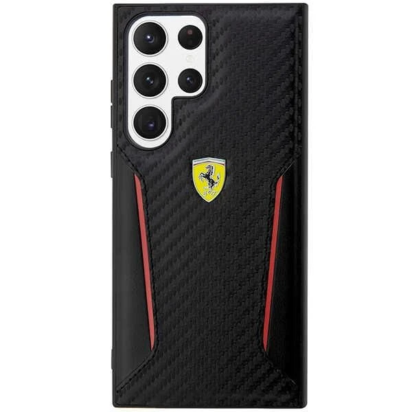 Ferrari FEHCS23MNPYK S23+ S916 juodos spalvos kietas dėklas Carbon Contrast Edges