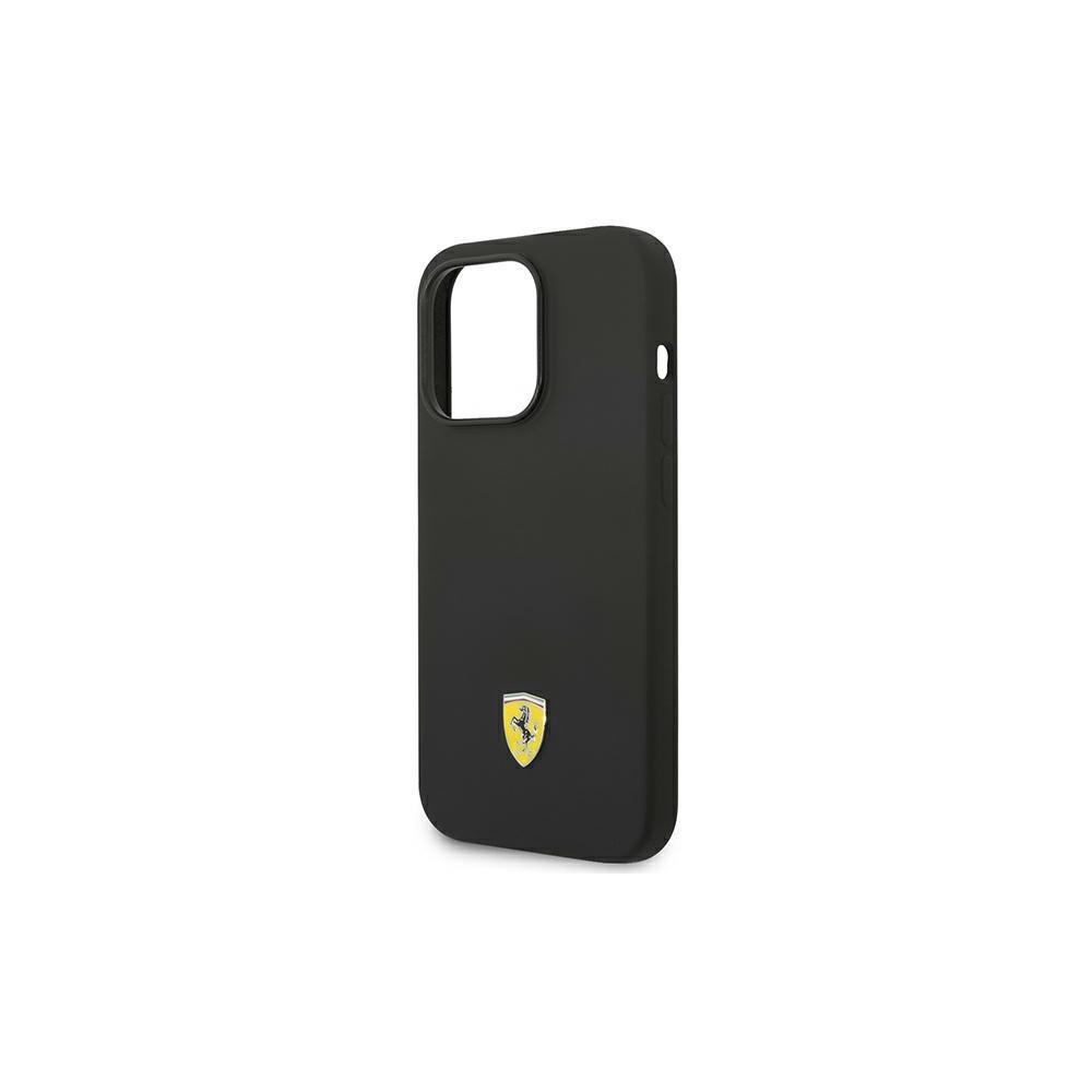 Dėklas Ferrari FESSIHMP14XBK iPhone 14 Pro Max 6.7" juoda/juodas hardcase Silicone Metal Logo Magsafe
