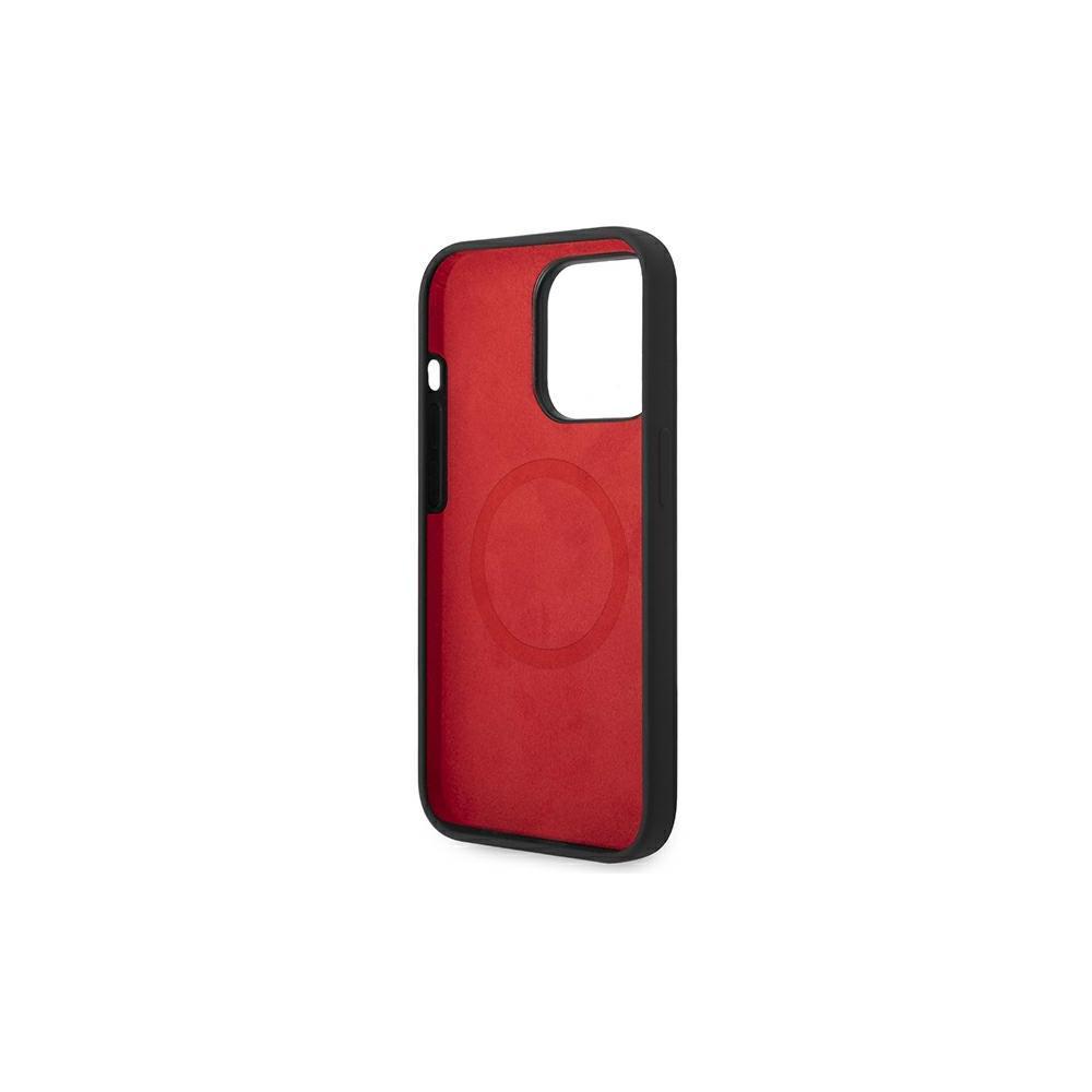 Dėklas Ferrari FESSIHMP14XBK iPhone 14 Pro Max 6.7" juoda/juodas hardcase Silicone Metal Logo Magsafe