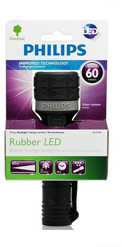 PHILIPS SFL5200/10 Flashilight PHILIPS SFL5200/10 25lm 60m juodas