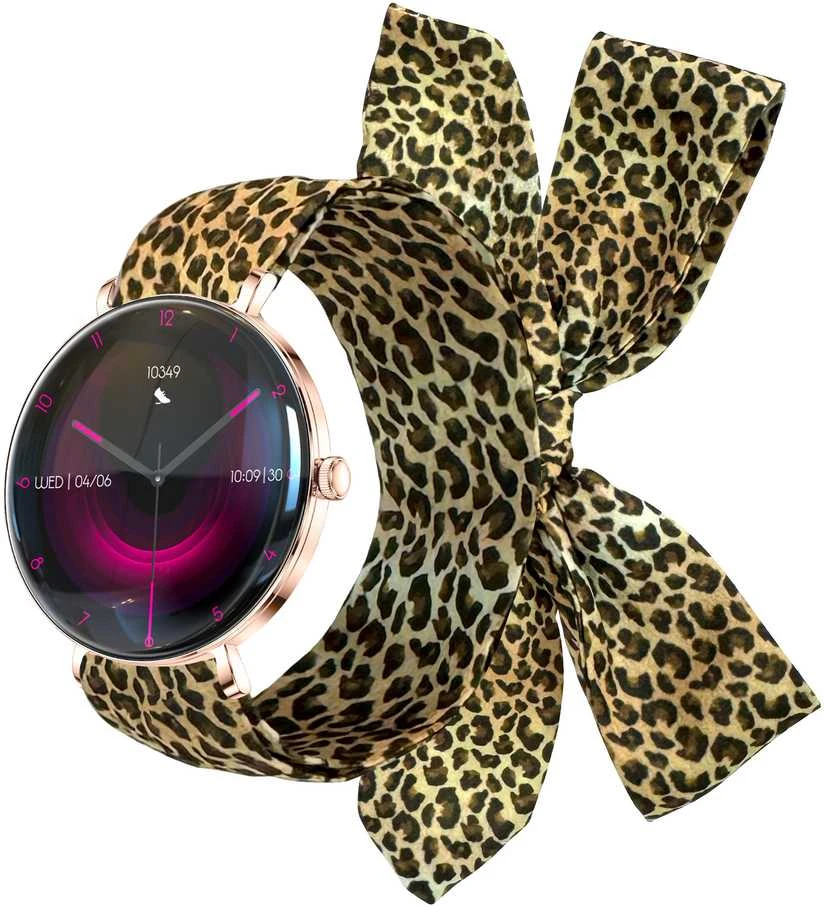 Forever Išmanusis laikrodis Lucca SB-370 Rose Gold - Leopard Print