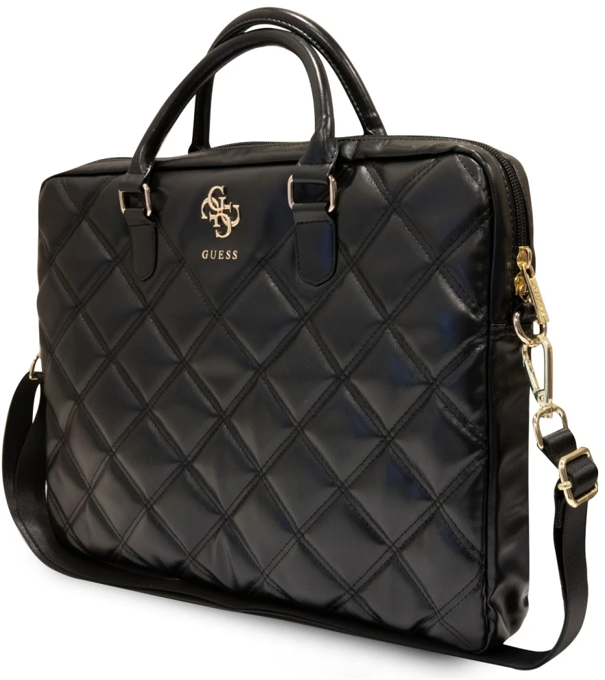 Guess PU Quilted 4G Metal Logo krepšys kompiuteriui 15/16" juodos spalvos