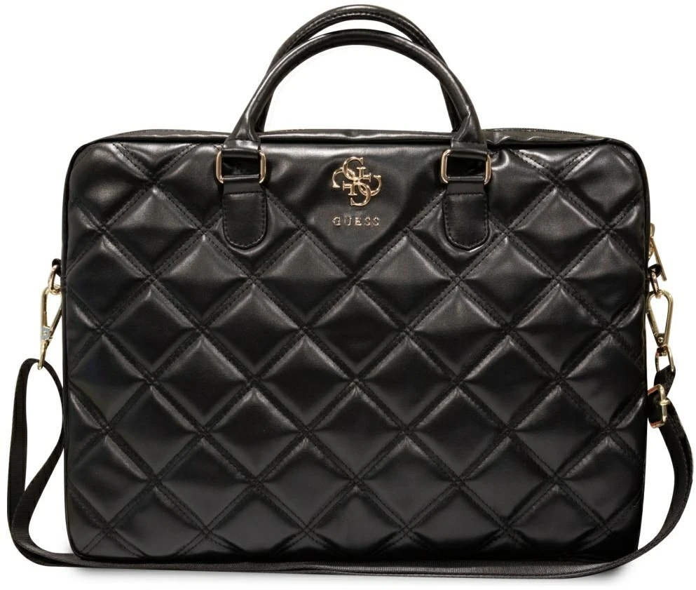 Guess PU Quilted 4G Metal Logo krepšys kompiuteriui 15/16" juodos spalvos