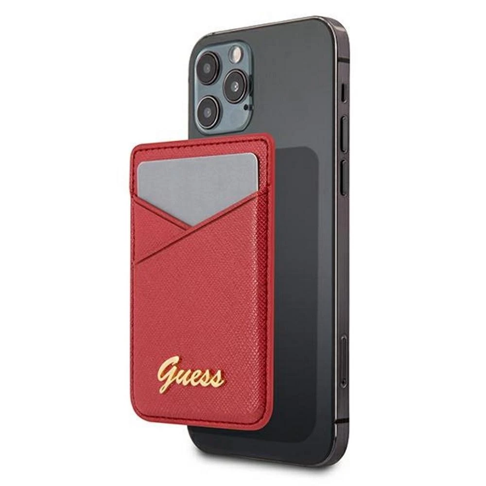 „Guess“ piniginės kortelių lizdas GUWMSSASLREMagSafe Saffiano raudona