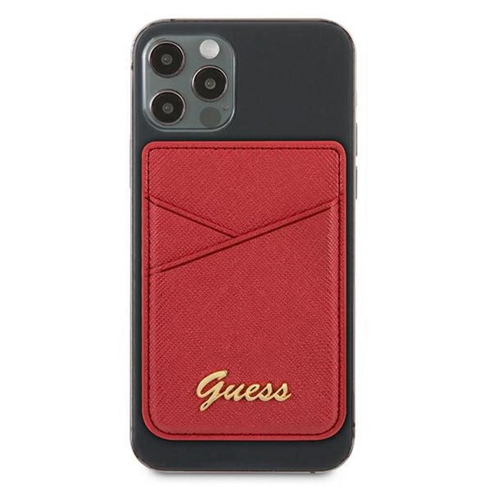 „Guess“ piniginės kortelių lizdas GUWMSSASLREMagSafe Saffiano raudona