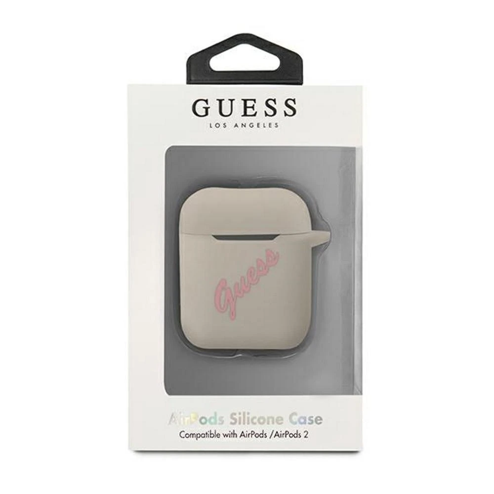 Guess GUACA2LSVSGP AirPods dėklas pilkos spalvos rožinės spalvos Silicone Vintage