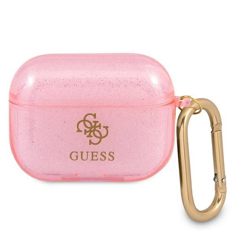 Guess GUAPUCG4GP AirPods Pro dėklas rožinės spalvos Glitter Collection