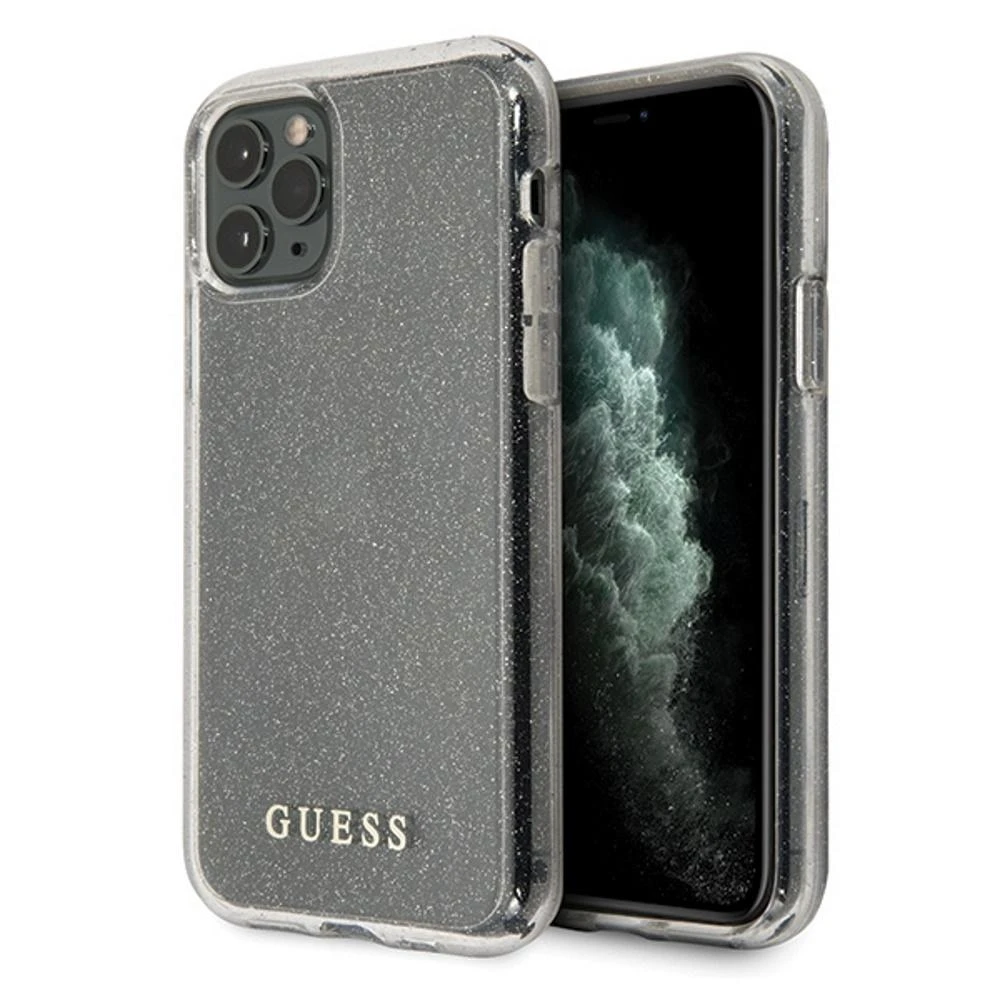 Dėklas GUESS HARD CASE GLITTER GUHCN58PCGLSI IPHONE 11 PRO Sidabrinis