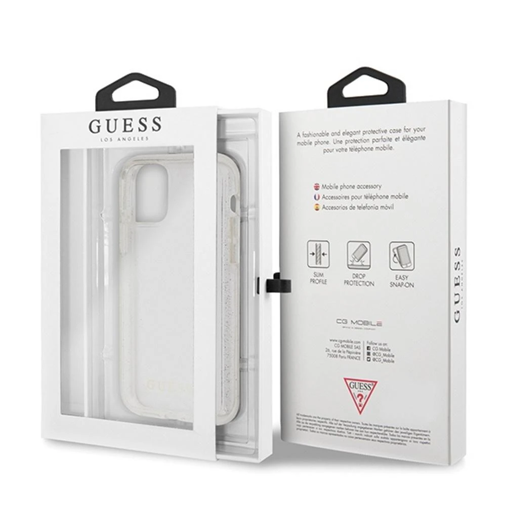 Dėklas GUESS HARD CASE GLITTER GUHCN58PCGLSI IPHONE 11 PRO Sidabrinis