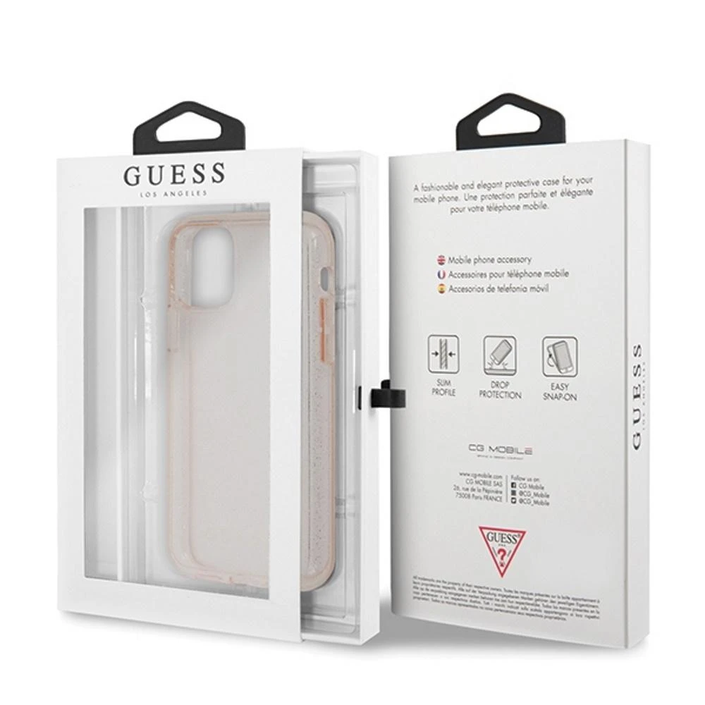 Dėklas GUESS GUHCN65PCGLPI IPHONE 11 PRO MAX Rožinis/Rožinis HARD CASE GLITTER