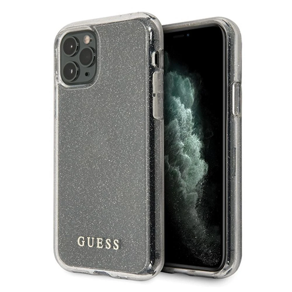 Dėklas GUESS GUHCN65PCGLSE IPHONE 11 PRO MAX Sidabrinis/Sidabrinis HARD CASE GLITTER