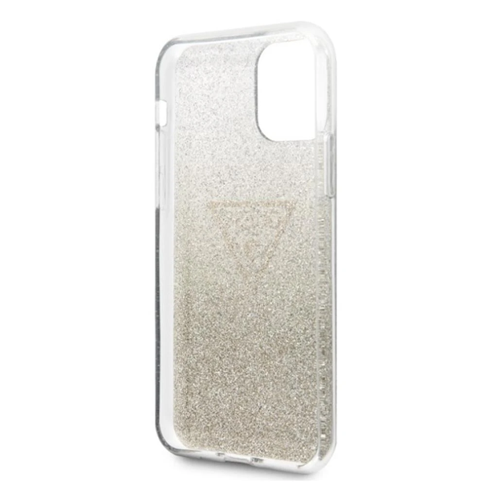 Guess GUHCN65SGTLGO iPhone 11 Pro Max auksinis/auksinis kietas dėklas Glitter Triangle