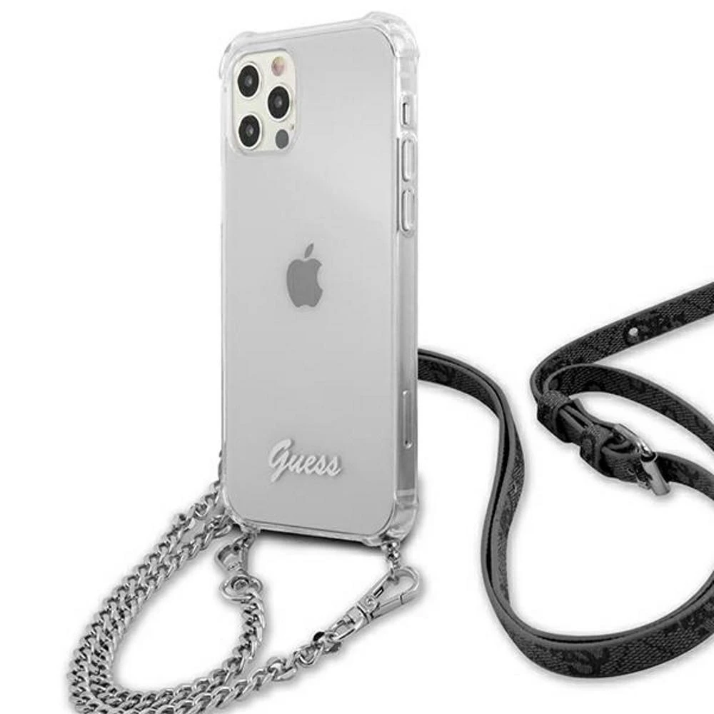 GUESS GUHCP12MKC4GSSI IPHONE 12/12 PRO 6.1 "SKAIDRUS KIETAS DĖKLAS 4G Sidabrinis GRANDINĖ
