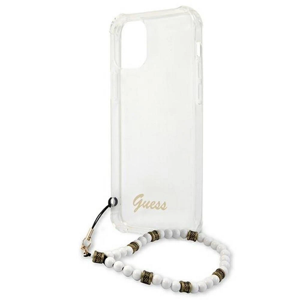 GUESS GUHCP12MKPSWH KIETAS DĖKLAS SKAIDRUS Baltas PEARL IPHONE 12/12 PRO