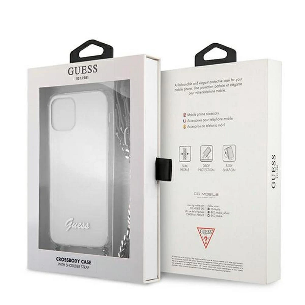 GUESS GUHCP12MKC4GSSI IPHONE 12/12 PRO 6.1 "SKAIDRUS KIETAS DĖKLAS 4G Sidabrinis GRANDINĖ