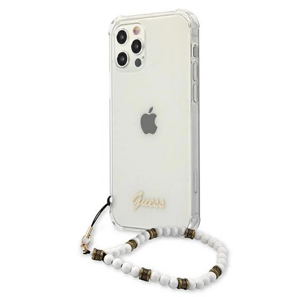 GUESS GUHCP12MKPSWH KIETAS DĖKLAS SKAIDRUS Baltas PEARL IPHONE 12/12 PRO