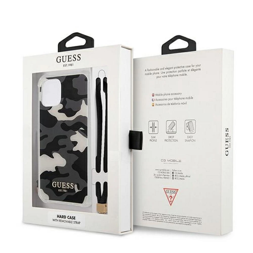 Apple iPhone 12 / 12 Pro Guess dėklas Camo Collection (GUHCP12MKSARBK) juodos spalvos