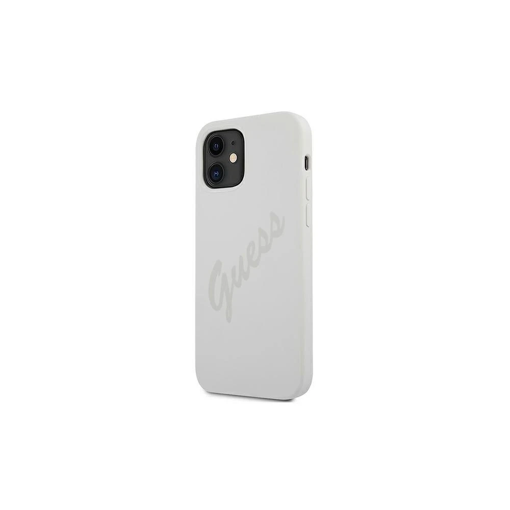 GUESS GUHCP12SVCRONE IPHONE 12 MINI 5.4" KREMINIS / KREMINIS KIETAS DĖKLAS SCRIPT VINTAGE
