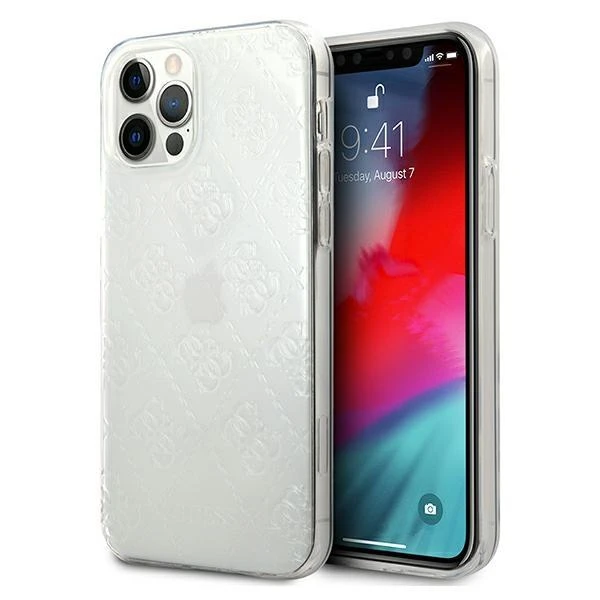 Guess GUHCP12S3D4GTR Apple iPhone 12 mini 5,4″ skaidrus kietas dėklas 4G 3D Pattern Collection
