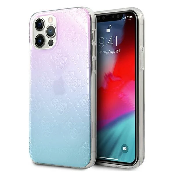 Dėklas GUESS GUHCP12S3D4GGBP IPHONE 12 MINI 5.4 "Mėlynas-Rožinis/Mėlynas & Rožinis HARDCASE 4G 3D PATTERN COLLECTION