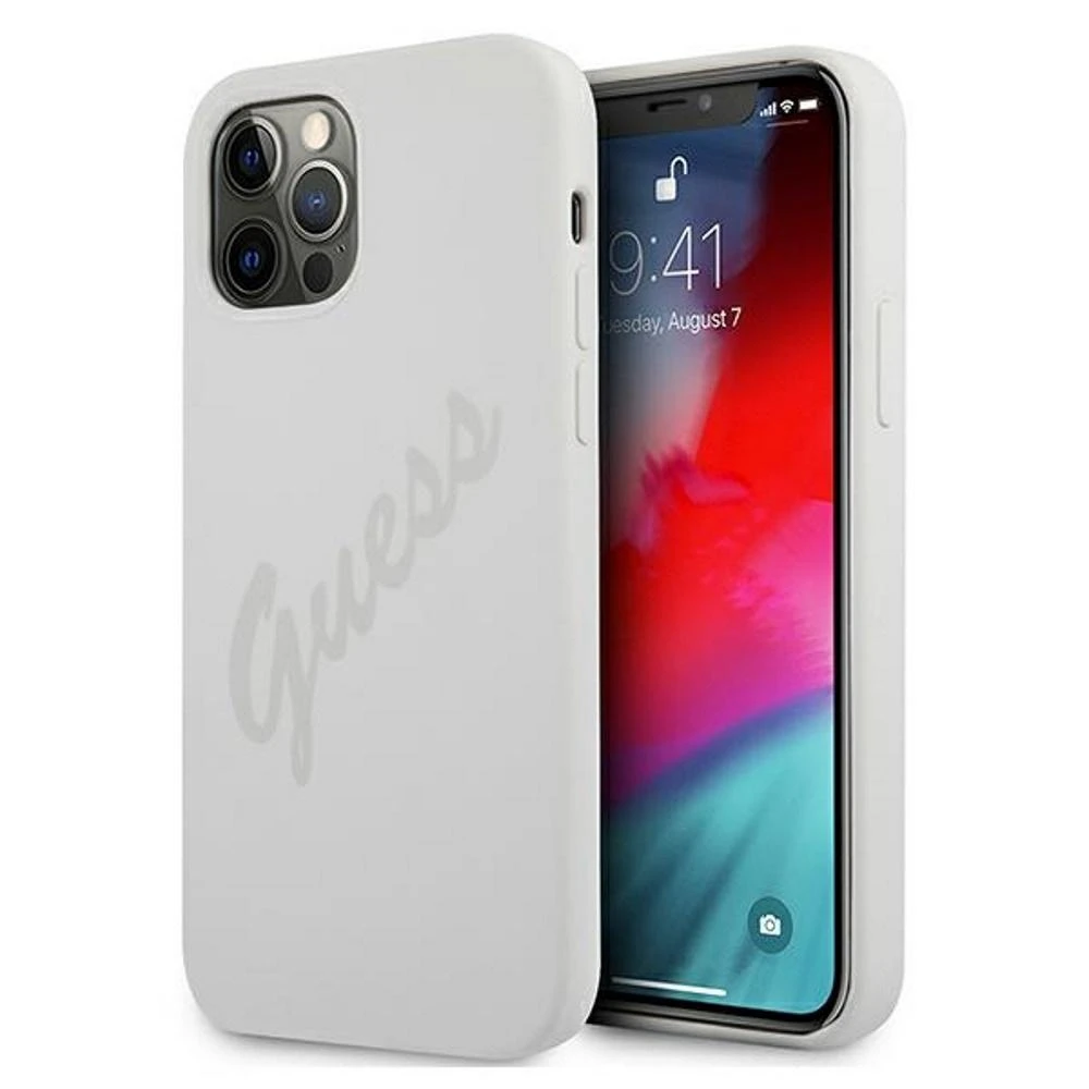Guess GUHCP12LLSVSCR Apple iPhone 12 Pro Max 6,7″ cream kietas dėklas Script Vintage