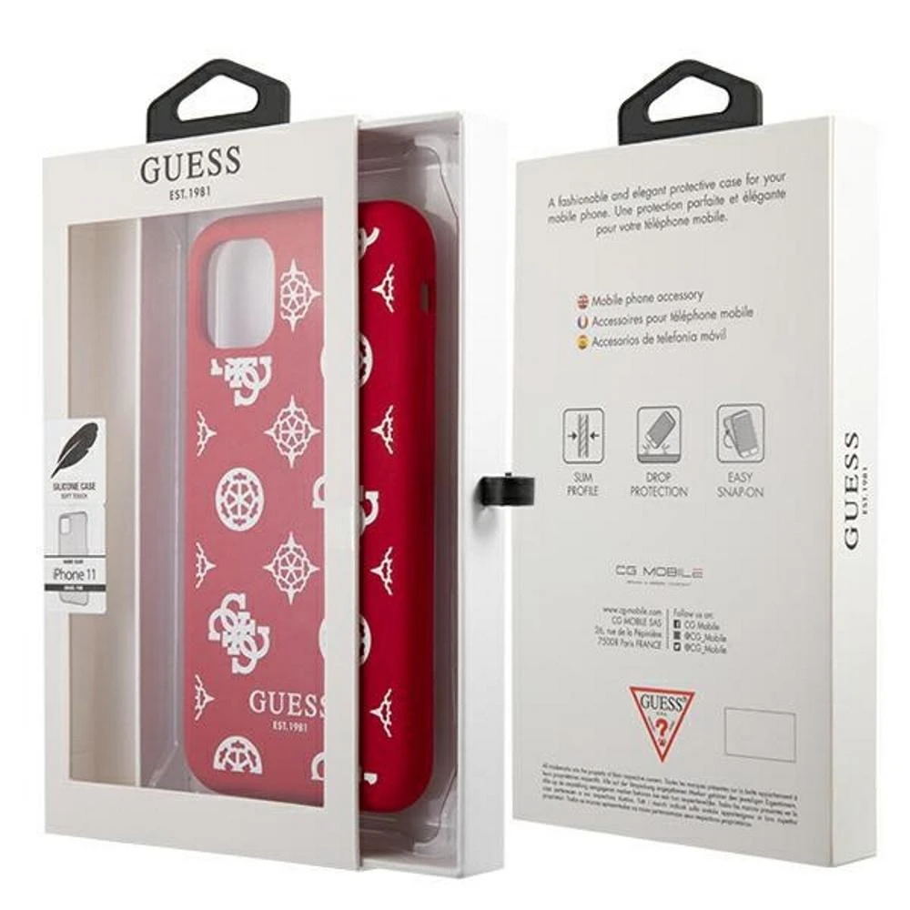 Guess GUHCP12LLSPEWRE Apple iPhone 12 Pro Max 6,7″ red kietas dėklas Peony Collection