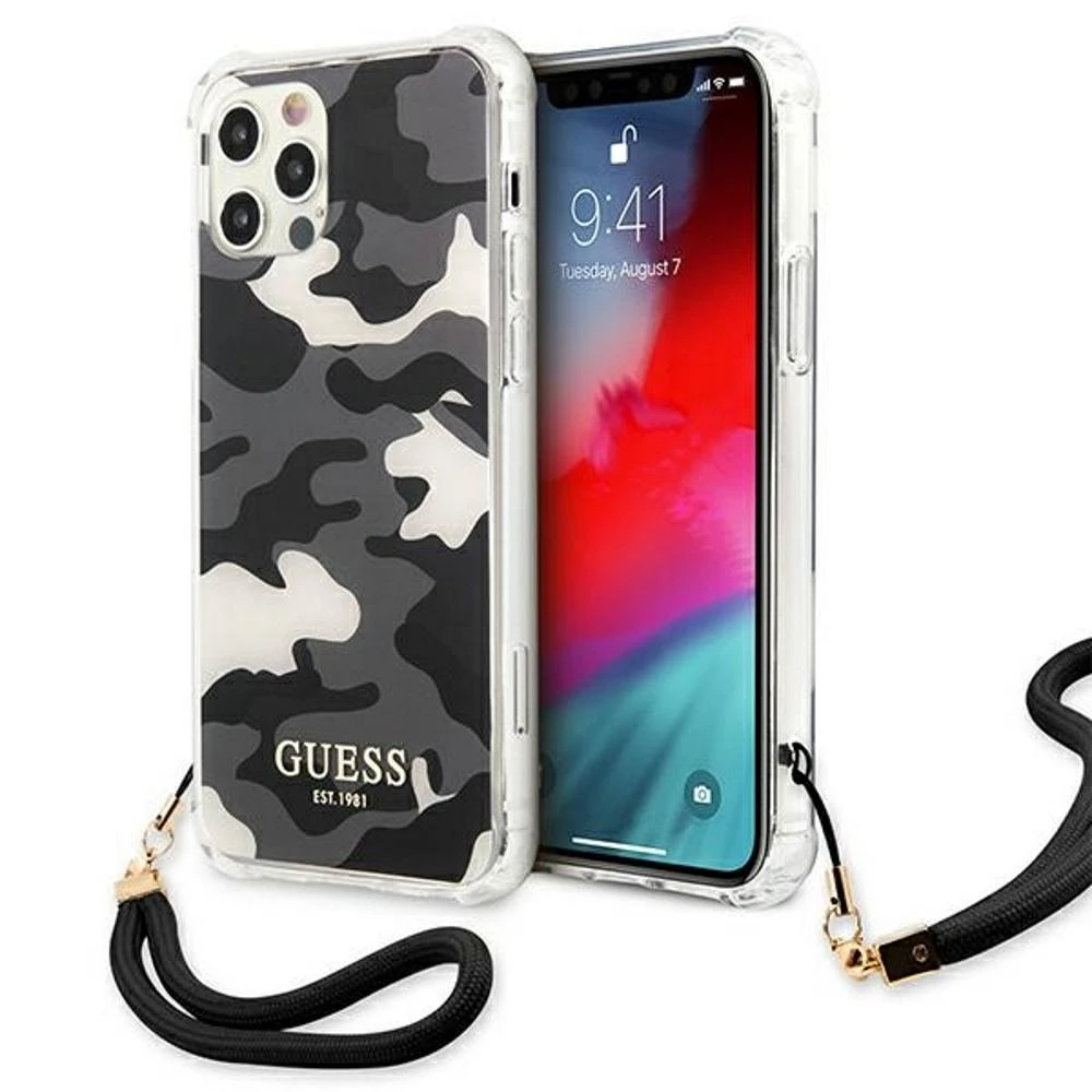 Dėklas Karl Lagerfeld GUESS GUHCP12LKSARBK HARDCASE CAMO COLLECTION IPHONE 12 PRO MAX Juodas