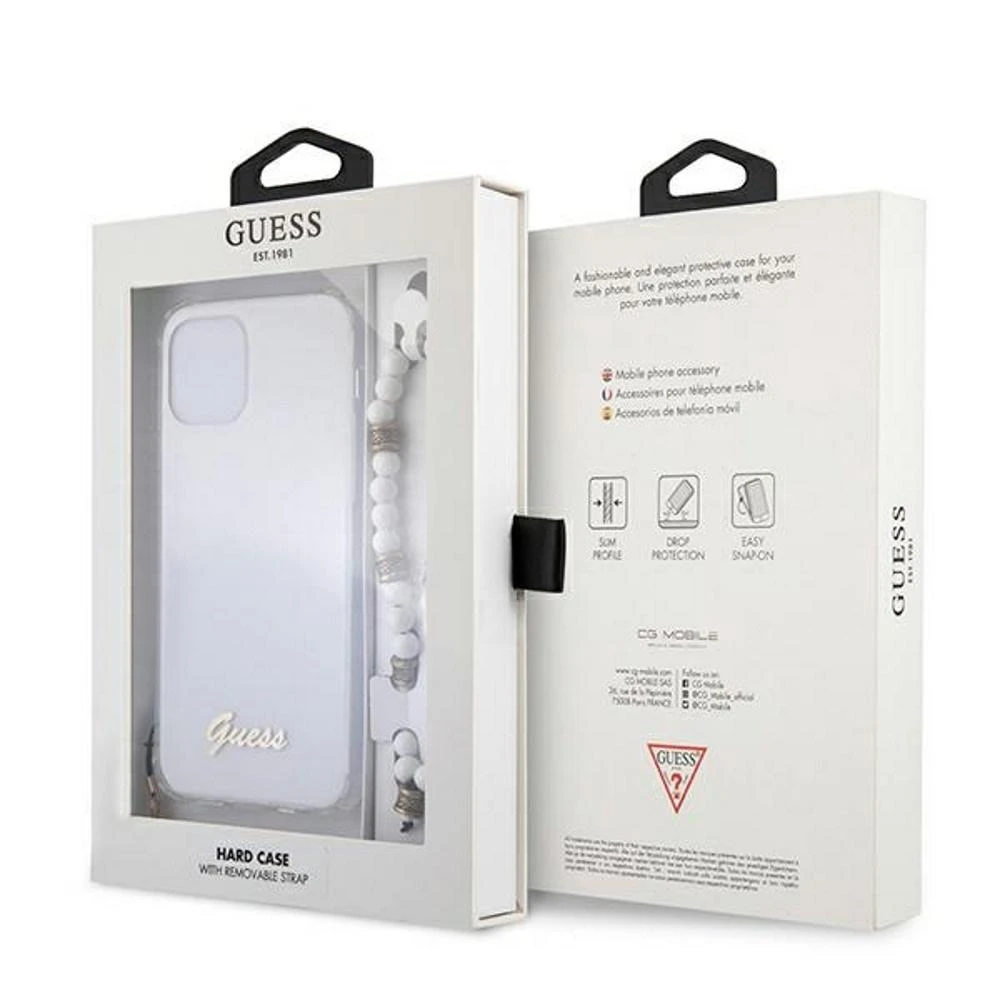 Dėklas GUESS HARD CASE GUHCP12LKPSWH IPHONE 12 PRO MAX Baltas PEARL