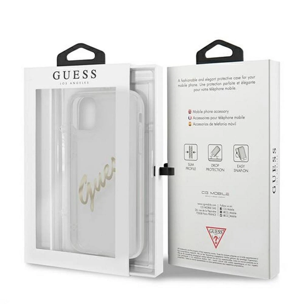 Dėklas GUESS GUHCP12LKTRSVGO HARDCASE VINTAGE SCRIPT IPHONE 12 PRO MAX GOLD