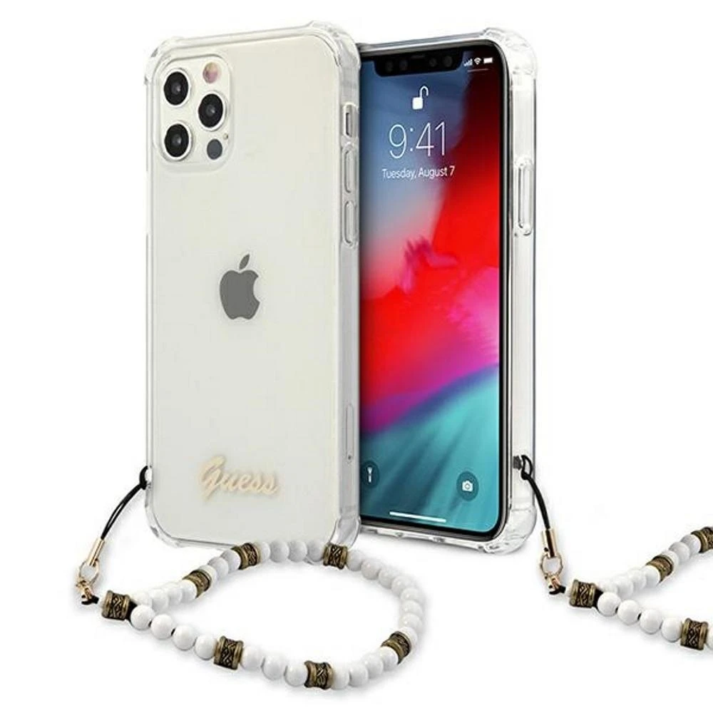 Dėklas GUESS HARD CASE GUHCP12LKPSWH IPHONE 12 PRO MAX Baltas PEARL