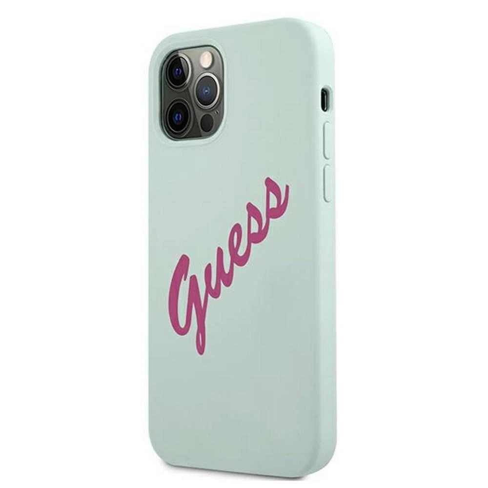 Dėklas GUESS KIETAS DĖLIS GUHCP12LLSVSBF SILICONE VINTAGE IPHONE 12 PRO MAX FUCHSIA / MINT