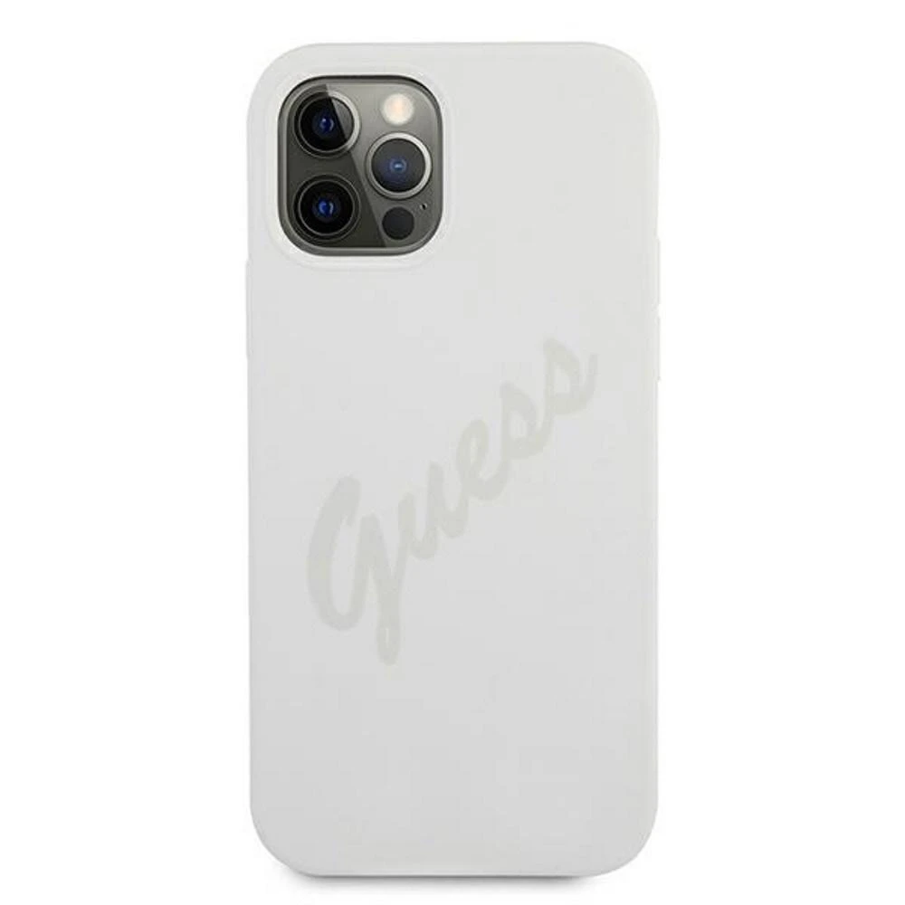 Guess GUHCP12LLSVSCR Apple iPhone 12 Pro Max 6,7″ cream kietas dėklas Script Vintage