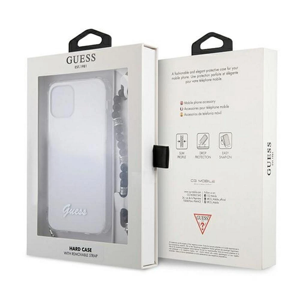 Guess GUHCP12LKPSBK Apple iPhone 12 Pro Max 6,7″ skaidrus kietas dėklas juodos spalvos Pearl