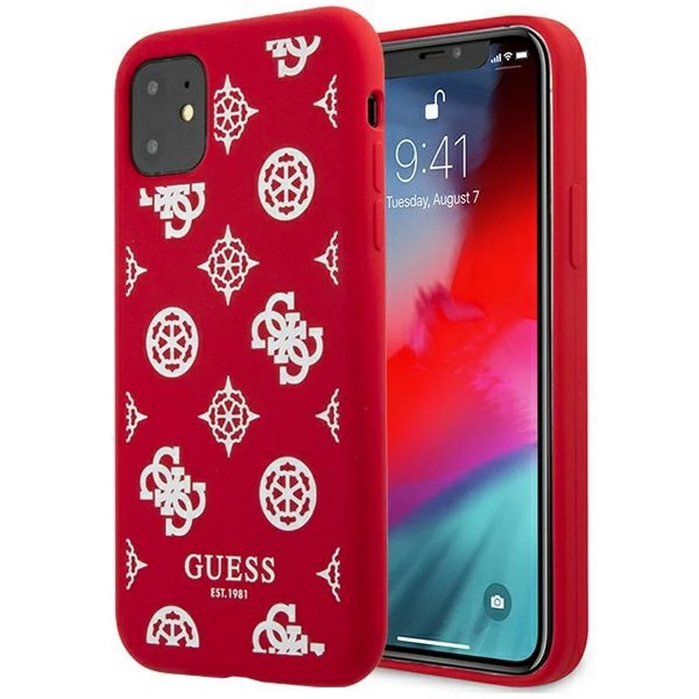 Guess GUHCP12LLSPEWRE Apple iPhone 12 Pro Max 6,7″ red kietas dėklas Peony Collection